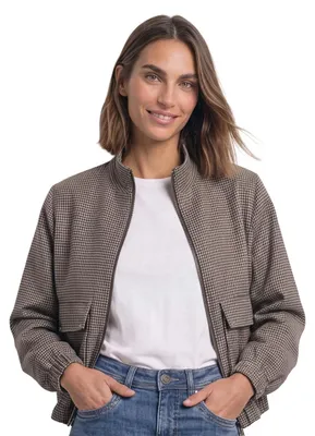 Produktbild von Street One Damen Jacke mit Houndstooth Muster und Zipper