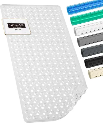 Produktbild von Antirutsch Badmatte 89 x 40 cm, 187 Saugnäpfe, BPA-frei, Schimmelresistent, Maschinenwaschbar