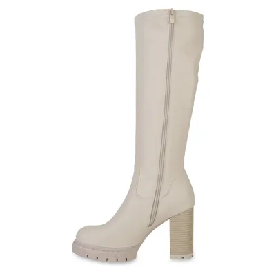 Produktbild von van-hill Klassische Damen Stiefel Beige 41 Kunstleder Profilsohle ungefüttert Frühling Herbst