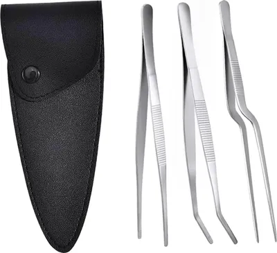 Image de Lot de 3 pinces de cuisine en acier inoxydable, 16 cm