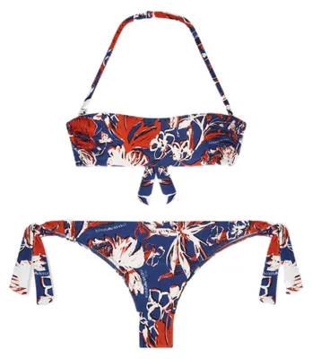 Produktbild von EMPORIO ARMANI Logomania Damen-Bikini, Bandeau+Slip, Blau, Größe S