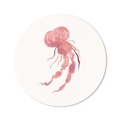 Produktbild von MuchoWow® Mauspad Mousepad Qualle - Rosa - Aquarell 20x20 cm - Mousepads - Maus Mat - Pad - Mausunterlage - Schreibtischmatte