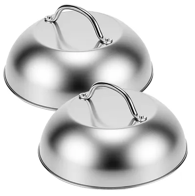 2 Hamburgerbellen Edelstahl Ø 22,5 cm Schmelzhaube