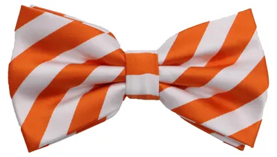 Produktbild von Fabio Farini - 1 Stück Herren Streifen Fliegen - Männer Querbinder Vorgebunden Bowtie Streifen - Weiß/Orange