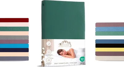 Produktbild von Jersey Spannbettlaken 160x200 cm 100% Baumwolle Grün