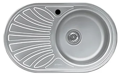 Immagine prodotto di Lavello ovale incasso 1 vasca e gocciolatoio sinistro 78x48 Smeg LMEL77S inox