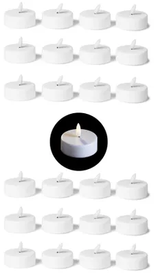 Produktbild von 24x Teelichter mit Timer - Warmweiß LED Teelicht mit Flamme flackernd 3D - 5,8cm Durchmesser für Batterie CR2032 - Teelichter groß LED Kerzen LED-Beleuchtung mit Timerfunktion - Sparset