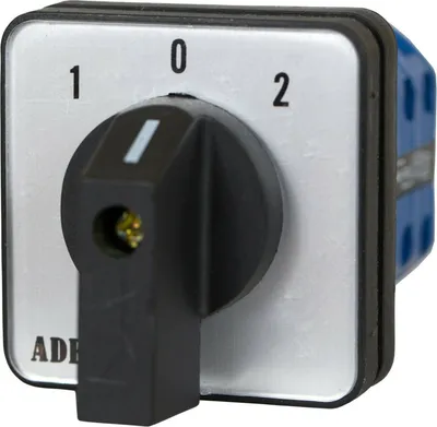 A close-up studio shot of a rotary switch.