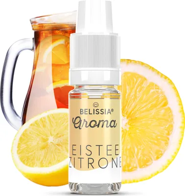 Produktbild von Belissia Lebensmittelaroma Eistee-Zitrone - 10ml Hochdosiertes Aroma - Kalorienfrei, Vegan - Für Speisen, Getränke, Shake, Quark, Nebelmaschine uvm.