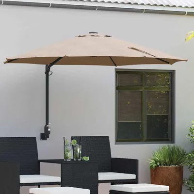 Productafbeelding van Maison Exclusive - Tuinzonneparasol, 248 x 248 x 148 cm, polyester en staal, taupekleurig