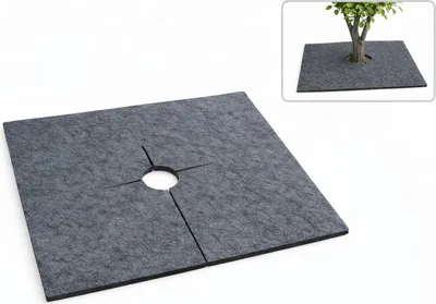 Produktbild von Filz Mulchmatte 37x37 cm 4 mm Grau – Unkrautschutz für Pflanzen & Bäume