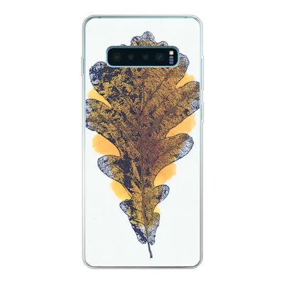 Produktbild von MuchoWow® Handyhülle Schutzhülle Hülle für Samsung Galaxy S10 Lite Aquarell - Orange - Eichenblatt Silikon Softcase Handy Hülle - Schutz