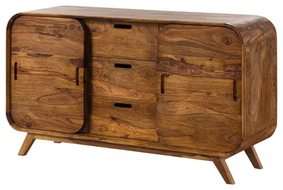 Immagine prodotto di MASSIVMOEBEL24 | MAILAND #101 Credenza  in legno di sheesham - laccato / marrone chiaro 134x40x75