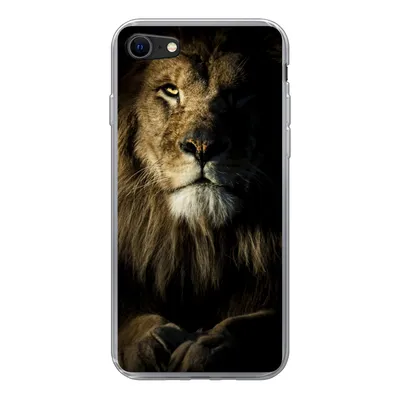 Produktbild von MuchoWow® Handyhülle Schutzhülle Hülle für iPhone 7 Löwe - Licht - Schwarz Silikon Softcase Handy Hülle - Kartenhalter