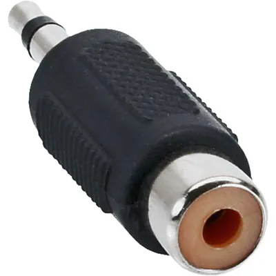 Produktbild von InLine Audio Adapter, 3,5mm Klinke Stecker an 1x Cinch Buchse, Mono, 3.5mm jack male, RCA, Schwarz