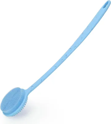 Image de Brosse de massage pour le corps en silicone, avec long manche, pour la douche