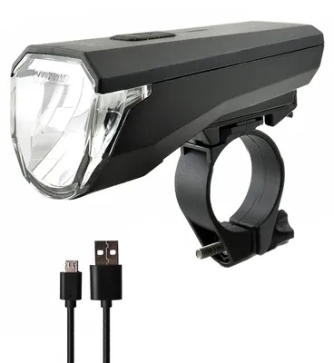 Produktbild von nean LED Akku Fahrradlicht 50 LUX mit StVZO Zulassung, Fahrradlampe, Fahrrad Frontlicht, Fahrradleuchte vorne, Scheinwerfer mit 3 Helligkeitsstufen, schwarz