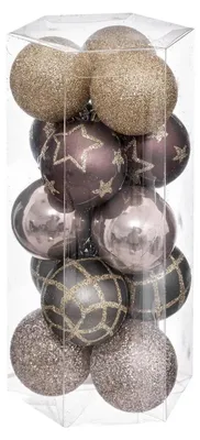Immagine prodotto di Set di ornamenti natalizi in plastica, Ø 5 cm, 15 pezzi.
