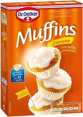 Zdjęcie produktu dla Dr.Oetker Muffiny cytrynowe Nowa receptura ekstra wilgotne i puszyste 415g opakowanie 4 szt