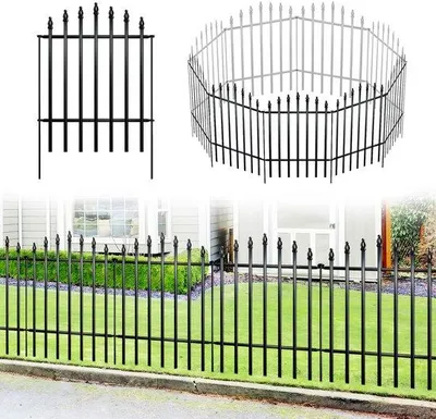 Immagine prodotto di Cancello da giardino in metallo - Barriera di protezione per animali resistente alle intemperie - 81 cm (A) x 60 cm (L) (5 pannelli)
