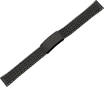 Produktbild von Minott Uhrenarmband â–º Edelstahl schwarz matt/poliert â–º Faltschließe, Stegbreite:20mm
