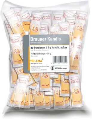 Obrázek produktu pro HELLMA 60000096 Brauner Kandis Zuckersticks, 80 St. à 6,0 g
