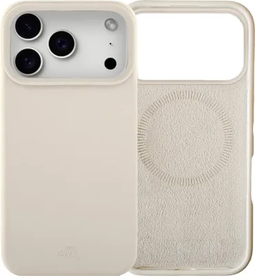 Produktbild von Shockproof silicone Hülle MagSafe Beige  - Kompatibel mit iPhone 17 Pro
