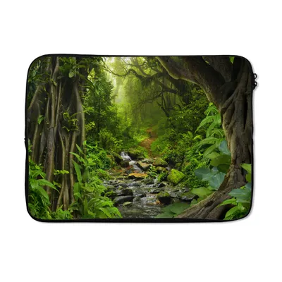 Produktbild von MuchoWow® Laptop Hülle 14 ZollNatur - Wasser - Dschungel - Wald - Tropisch Laptoptasche - Laptoptasche - Stoßsicher - Schutzhaube