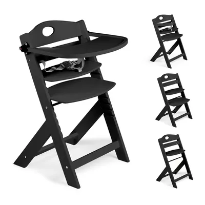 Produktbild von BabyGo Treppenhochstuhl Family PRO schwarz, inkl. Tisch