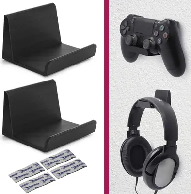 Produktbild von Controller Wandhalterung Kopfhörer Halter ohne Bohren passend für XBox PS3 PS4 Nintendo