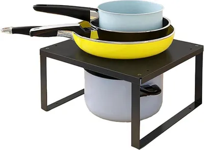 Image de YunNasi Étagère de placard Empilable en acier inoxydable Étagère de cuisine Organiseur 30x28x15cm