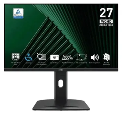 Obrázek produktu pro MSI Pro MP275QPG, 68,6 cm (27"), 2560 x 1440 px, Wide Quad HD, LCD, 4 ms, Černá