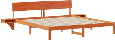 Zdjęcie produktu dla Łóżko Drewniane 180x200 Brązowe Rama Łóżka Dwuosobowe do Sypialni
