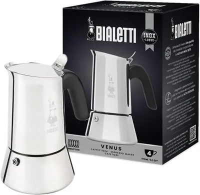 Obrázek produktu pro Espressova kávovar - Příprava espressa - Vhodné pro indukční varné desky - Pro 4 šálky - Nerezová ocel