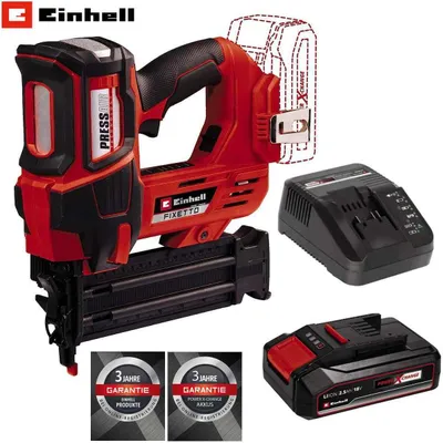 Produktbild von Einhell Professional Akku-Tacker FIXETTO 18/38 S 18V, 60 Schuss/min max. 38 mm Klammerlänge,,, Einzel-/Serienschuss Akku 2,5 Ah Ladegerät