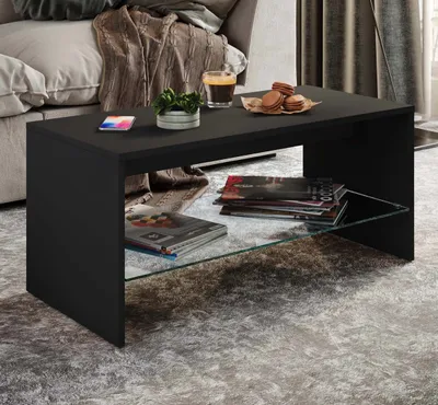 Produktbild von VCM Holz Couchtisch | Sofatisch mit ausreichend Stauraum | Maße ca. H. 40 x B. 90 x T. 40 cm | Wohnzimmertisch – Wisal