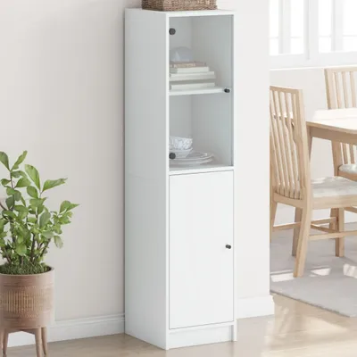 Produktbild von vidaXL Highboard mit Glastür Weiß 35x37x142 cm