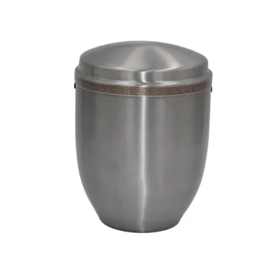 Produktbild von SyberDesk Aluminiumurne für Erwachsene 4 L – leichte Bestattungsurne für Asche, 24 cm, mit Deckel – Silber
