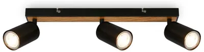 Immagine prodotto di Faretto da soffitto Briloner Tib, orientabile, accensione/spegnimento tramite interruttore a parete, legno nero