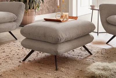 Produktbild von KAWOLA Hocker CHARME Hockerbank groß Cord taupe