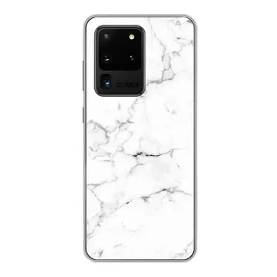 Produktbild von MuchoWow® Handyhülle Schutzhülle Hülle für Samsung Galaxy S20 Ultra Marmor - Weiß - Grau - Luxus - Marmoroptik - Strukturiert Silikon Softcase Handy Hülle - Karteninhaber