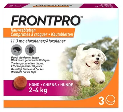 Productafbeelding van Frontpro Vlooien- en Tekentabletten Hond 2 tot 4 kg