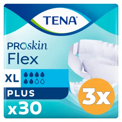 Productafbeelding van 3x Tena Flex Plus Proskin Extra Large (30 stuks)