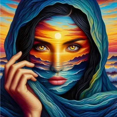 Immagine prodotto di NORIMPEX Quadro diamantato Donna su sfondo desertico 30x40cm