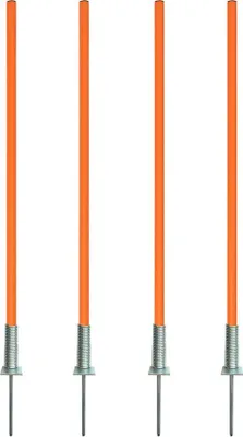 Productafbeelding van Combinatie kantelvoet van metaal met slalomstang 100 cm - set van 4 - stang met veerscharnier