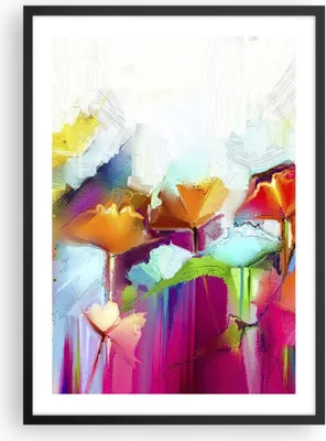 Produktbild von Gerahmtes Poster - Schwarzer Rahmen - Blumen Wiese Sommer - 50x70 cm - Wand Bild - Wanddeko - Wandbilder - Kunstposter - Wandposter - Bilderrahmen - Bilder - Kunstdruck - Wandbild - P2BPA50x70-4095