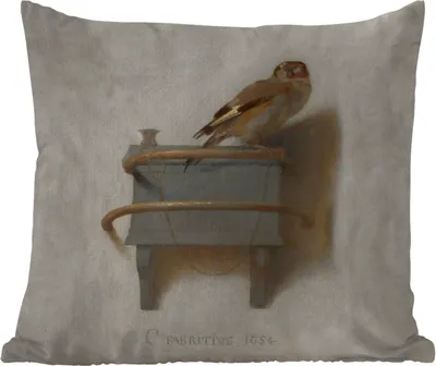 Produktbild von MuchoWow® Outdoor Kissen - Stieglitz - Alter Meister - Carel Fabritius - 45x45 cm - Wetterfest - Lounge Kissen - Fotokissen - Dekoratives Kissen