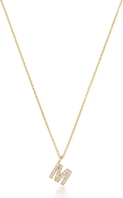 Produktbild von Wunderschöne 18 Karat (750) Gold Buchstaben / Initiale Damen - Diamant Anhänger mit Kette Brillant-Schliff H - SI2; TRS35499LTM
