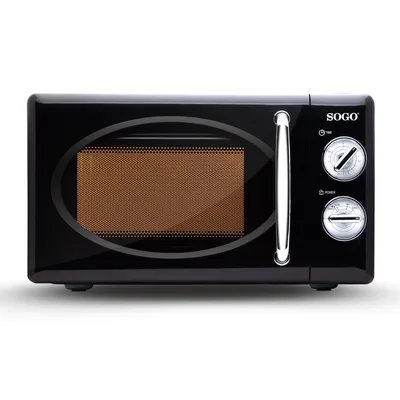 Produktbild von SOGO Retro Mikrowelle freistehend 20 Liter, Mit Timer und Auftaufunktion, 5 Leistungsstufen, 700 Watt, Schwarz