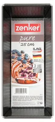 Immagine prodotto di Zenker Pure Königskuchenform, Königskuchen Form, Kastenform, Backform, Kuchenform, Ilag Special, Schwarz, L 25 cm, 3971
